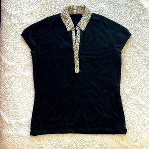Cashmere & sequin polo